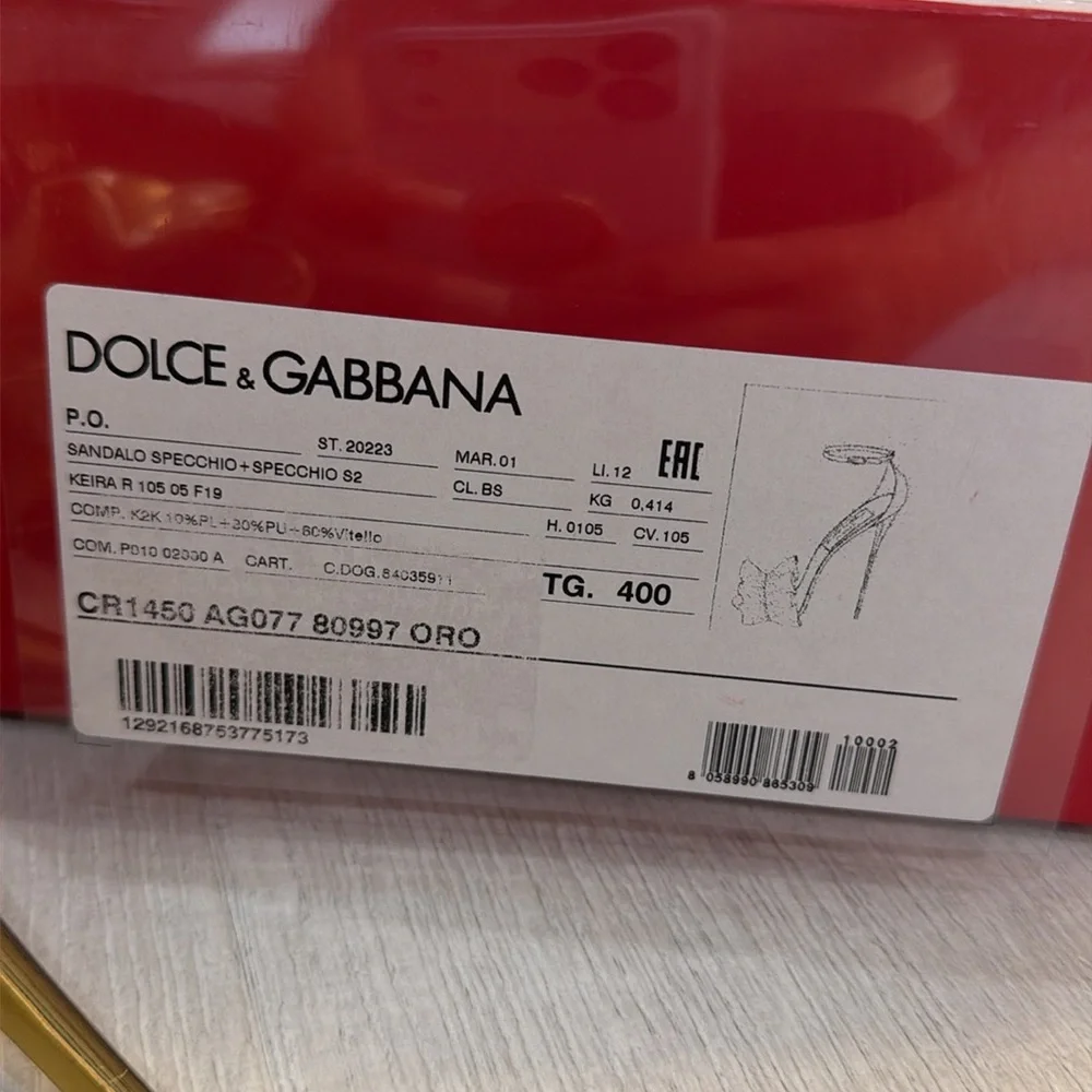 Dolce and gabbana NWT Sandalo Specchio Oro gold heels - Picture 8 of 8